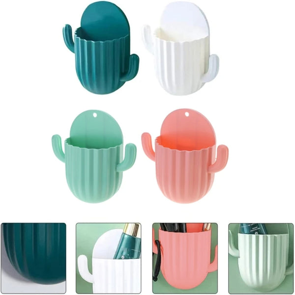 Cactus Toothbrush Holder Wall Mounted Bathroom  Household Items Shelf